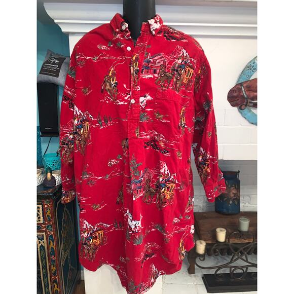 Ralph Lauren Other - VINTAGE 80's RALPH LAUREN COWBOY WESTERN FLANNEL OVERSIZE NIGHTSHIRT